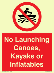 No Launching Canoes, Kayaks or Inflatables